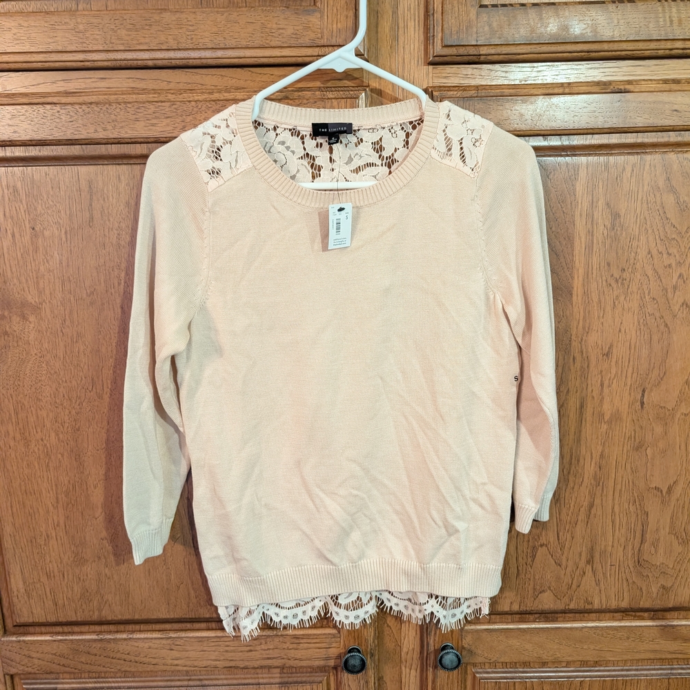 The Limited Blush Lace Accent Sweater